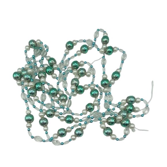 Christmas Garland 6FT Lot 2 Aqua Green Plastic Ball Holiday Tree Decoration - Picture 1 of 12